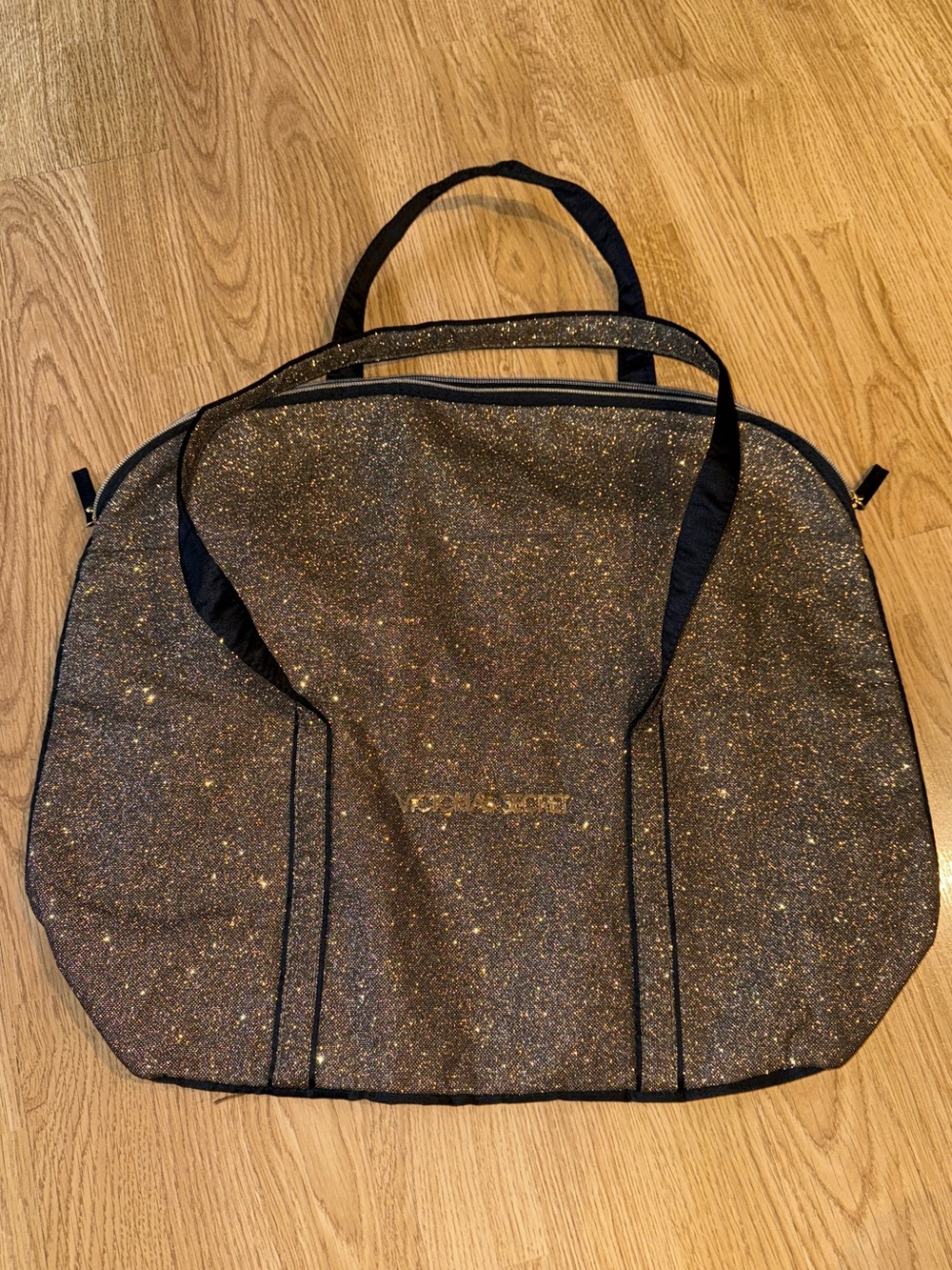 Victoria's Secret Gold Glitter Tote Bag